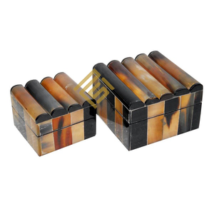 Artículo de regalo de hueso de cuerno Caja de fregona única Embalaje de logotipo personalizado Artículo de artesanía india más vendido Collar Joyas Cajas decorativas - Product Image 2