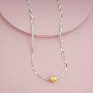 Collier vintage tendance 192592, chaînes en alliage à motifs géométriques (boules et chiffres) avec pierres principales en diamant et perle - Product Image 1