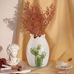 Vaso de cerâmica pequeno para decoração de casa moderna, vaso de flores para decoração nórdica, fornecedor por atacado