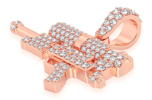 จี้ปืนฉีดน้ำสุดเท่ของขวัญเครื่องประดับทองเหลืองสำหรับผู้หญิงผู้ชายเครื่องประดับฮิปฮอปคุณภาพสูงจี้แฮนด์เมดสั่งทำขายส่ง - Product Image 6