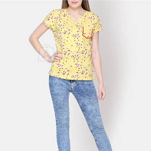 T-Shirt Femme Manches Courtes T-Shirt Femme Surdimensionné 100% Coton Fait T-Shirt Femme En Stock - Product Image 4