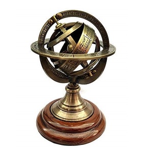Proveedor al por mayor Estilo antiguo Globo de latón Esfera armilar Globo astrolabio Decoración del hogar y la Oficina - Product Image 1
