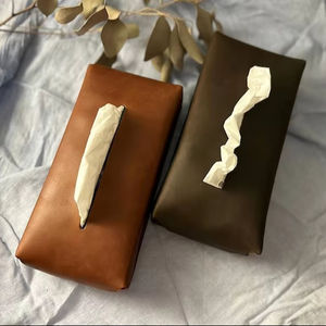 Funda de cuero para caja de pañuelos, elegante soporte rectangular para Hotel con fondo magnético para baño, dormitorio u oficina, - Product Image 1