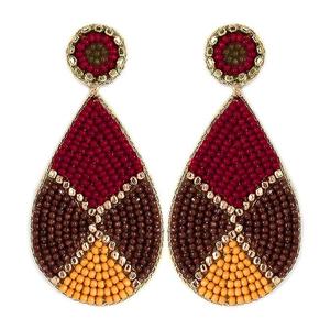 Pendientes de cuentas hechos a mano Pendientes de último diseño de la India Pendientes de cuentas de semillas para mujeres y niñas - Product Image 5