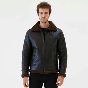 Customizable Men's Winter Leather <b>Canvas</b> <b>Jacket</b> with Stand Collar Breathable Waterproof Design and Personalized Logo - Product Image 5