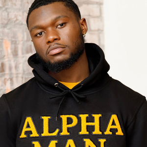 Alpha Man Chenille Broderie Coton Poly Mélange Sweat à Capuche Noir Or Personnalisé Pull Polaire Sweat-shirt Greek Life Apparel - Product Image 3