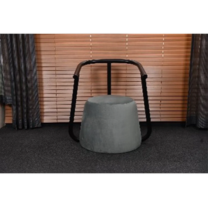 Sillón curvo de madera de lujo con asiento tapizado en terciopelo, diseño moderno y cómodo para oficina en casa, hotel y patio - Product Image 1