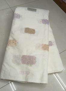 Tela de algodón bordada con patrones rectangulares coloridos para ropa de cama, uso textil del hogar, disfraces, kurtis, etc. - Product Image 2