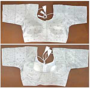 Top d'été moderne à bretelles en soie VRINDA avec motif ouvert sur le devant et beau nœud prêt à porter hauts modestes - Product Image 2