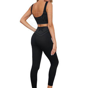 2025 nouveauté ensemble de Yoga d'entraînement sur mesure pour les femmes meilleur prix bas quantité minimale de commande Spandex/Polyester matériel motif solide - Product Image 3