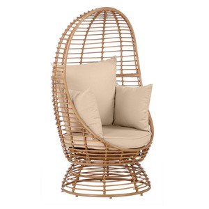 Wholesale price single rattan <b>round</b> chair with comfortable <b>cushions</b> outdoor furniture modern simple design high quality - Product Image 2