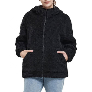 Customized Women's Warm Fleece Sherpa <b>Jackets</b> Hooded Faux <b>Shearling</b> Coats Oversized Winter Zipper Outwear Lady Sherpa <b>Jacket</b> - Product Image 3