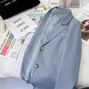 Nouveau bureau dame Blazer haut solide col rabattu à manches longues bouton veste printemps automne dame mince femmes costume manteaux - Product Image 5