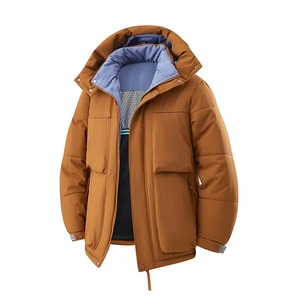 Veste matelassée à capuche pour homme Tissu en toile Parka d'hiver légère, imperméable et coupe-vent - Product Image 1