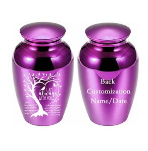 Urnes personnalisées pour cendres humaines Arbre de vie Urne de crémation pour souvenir partage porte-cendres commémoratives taille personnalisée urne violet - Product Image 6