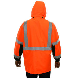 Vêtements de travail de sécurité pour hommes, veste 100% polyester, service OEM, vestes réfléchissantes de protection de qualité supérieure, vestes de sécurité orange - Product Image 5