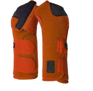 Bottes de protection pour chevaux en néoprène couleur unie orange pour la protection des jambes, l'entraînement équestre et l'équitation - Instruments de soins équestres - Product Image 1