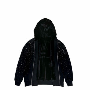 Sudadera con Capucha Unisex 100% Algodón con Cremallera y Pedrería, Nuevo Estilo, Diseño con Pedrería, Ropa para Hombre, Sudadera con Capucha Moderna con Pedrería para Hombre - Product Image 4
