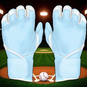 Gants de frappeur de baseball professionnels antidérapants bleu clair personnalisés Protection durable des mains avec une prise supérieure - Product Image 1