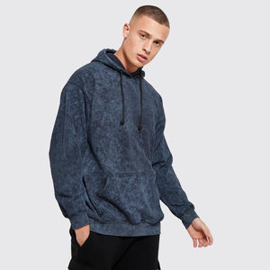 Jersey de lavado ácido de gran tamaño de alta calidad Vintage Heavyweight 100% algodón transpirable sudaderas con capucha de invierno para hombres - Product Image 4