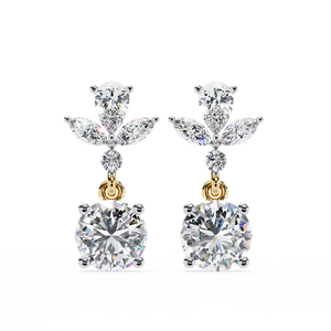 Boucles d'oreilles uniques en or 18 carats avec diamant de laboratoire, boucles d'oreilles de qualité supérieure - Product Image 5