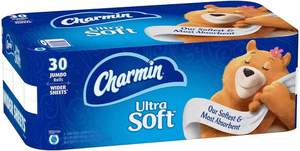 Papier toilette Charmin Ultra Soft, ultra doux, 30 rouleaux jumbo. Nos rouleaux jumbo les plus doux et les plus absorbants, 2 plis, 30 rouleaux - Product Image 2