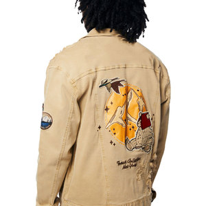 Ensemble veste et pantalon en jean pour homme, design imprimé Street Look, 100% coton, poids lourd, respirant - Product Image 3