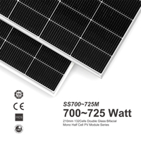 Meilleur prix panneau solaire HJT monocristallin 700W panneaux solaires complets à haute efficacité pour système de stockage d'énergie