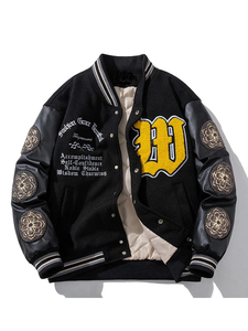 Manteau en toile de laine Varsity Vintage Parka verte vestes d'hiver pour hommes broderie de lettres mode décontractée hommes femmes - Product Image 2