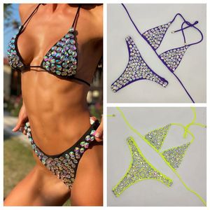 Bikini Sexy con Lentejuelas y Diamantes para Mujer, Traje de Baño de Lujo, Brillante con Cristales de Estrás, Conjunto de 2 Piezas para Fiesta en Club Nocturno, Personalizado - Product Image 6