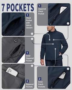 Veste Softshell légère et respirante pour homme, imperméable, doublure polaire chaude, coupe-vent pour les voyages, la randonnée, le golf, la moto, la course - Product Image 3