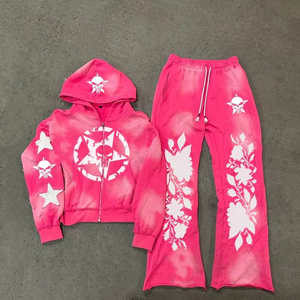 Sudadera con capucha de la mejor calidad, pantalones de chándal con cordón elástico, conjuntos de 2 piezas, el mejor chándal para hombre, ropa de calle impresa con lavado ácido - Product Image 2