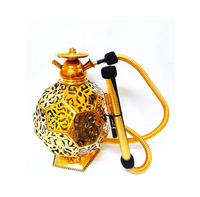 Chicha de Luxe au Design Unique, Qualité Supérieure, Style Marocain/Arabe, en Laiton Poli Égyptien, Fabrication Artisanale par Coulée à la Main, Farida Ajour