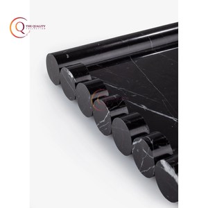 Plateau de service en marbre noir Design élégant avec des collations de qualité supérieure Fruits et fruits secs Plateau de service Vaisselle Plats plaqués - Product Image 3