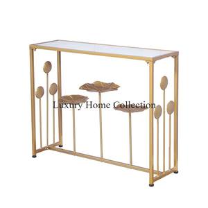 Recién llegado, mesa lateral y de consola de Metal, Color dorado, chapado brillante, hecho a mano, lujosa mesa auxiliar de forma Rectangular - Product Image 2