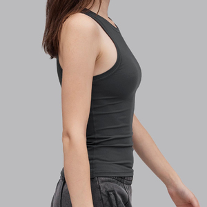 Wholesale Active Women's Yoga Tank Top Breathable Gym Workout Fitness <b>Vest</b> Custom Stringer Singlet for <b>Ladies</b> - Product Image 2