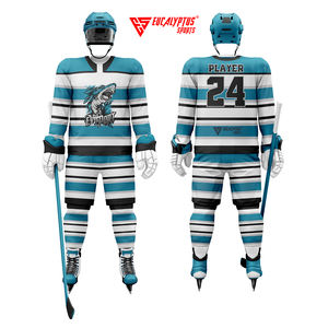 Uniformes de hockey sur glace respirants personnalisés de haute qualité |   Concevez vos propres maillots de hockey d'équipe |   Impression par sublimation 100% polyester - Product Image 4