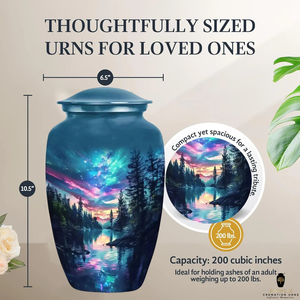 Urnes de crémation en aluminium enduit Meena fabriquées à la main Souvenir élégant et urnes pour adultes Mémoriaux gravables étanches - Product Image 2