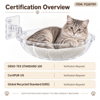 Hamac carré en peluche crème Yangyangpet avec rebord surélevé pour chat, idéal comme perchoir de bureau