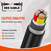 Câble d'alimentation multiconducteur CU/PVC/SWA/PVC, conducteur en cuivre toronné, isolation PVC, blindage en fil d'acier, gaine PVC