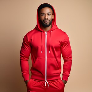 Conjunto Deportivo de Invierno de Dos Piezas con Logotipo Personalizado, Sudadera con Capucha y Pantalones de Chándal de Forro Polar Térmico de Algodón, Impermeable, con Estampado Formal - Product Image 1
