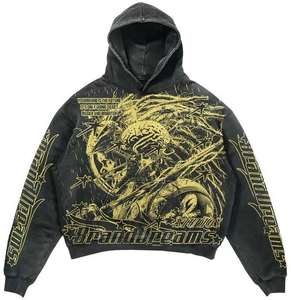 ชุดวอร์มผู้ชายแบบสั่งทำพิเศษ เสื้อฮู้ดประดับเพชรเทียม กางเกงวอร์มขาบานทรงหลวมขนาดใหญ่พิเศษ - Product Image 2