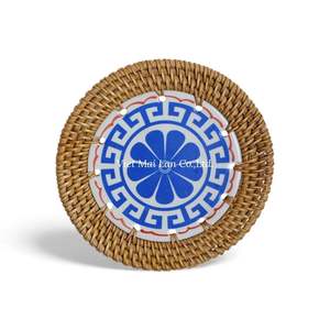 Handmade Natural Rattan Coaster With Smooth Finish For Coffee Tea Cups And Interior <b>Table</b> <b>Protection</b> - Product Image 2