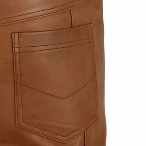Pantalon en cuir pour homme respirant, élégant, confortable, léger, coupe régulière, durable, doux, de haute qualité, écologique - Product Image 5