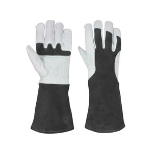 Gants de sécurité en cuir de vache couleur dorée cuir fendu latéral résistant pour les soudeurs ignifuges équipement de protection individuelle - Product Image 3