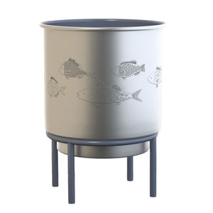 Maceta redonda de hierro de diseño único, color plateado y gris para macetas de jardinería ecológicas, macetas hechas a mano para jardín, Ideas de regalo - Product Image 2