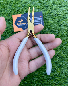 Pince d'extension de cheveux en acier inoxydable durable avec logo personnalisé en gros Outils d'extension de cheveux de haute qualité à deux trous avec aiguille et nez - Product Image 6