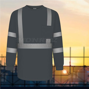 T-shirt de sécurité à manches longues personnalisé haute visibilité pour la construction et l'utilisation industrielle Chemise de sécurité réfléchissante à manches longues respirante - Product Image 2