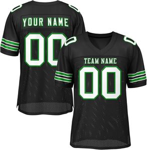 Camiseta de fútbol de tela de malla personalizada OEM manga rayas equipo Logo nombre números poliéster secado rápido sublimación impresión desgaste - Product Image 2