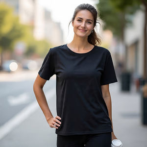 T-shirts surdimensionnés T-shirt à manches courtes respirant à épaules tombantes T-shirt d'été pour femmes T-shirt pour femmes - Product Image 6